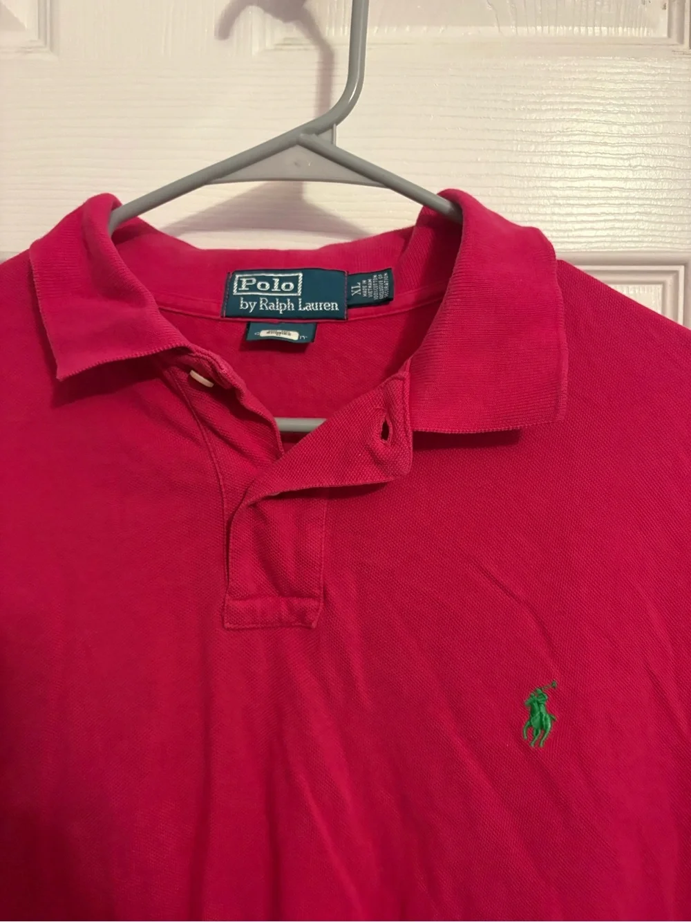 Ralph Lauren Men’s Pink Polo with Green Pony Logo